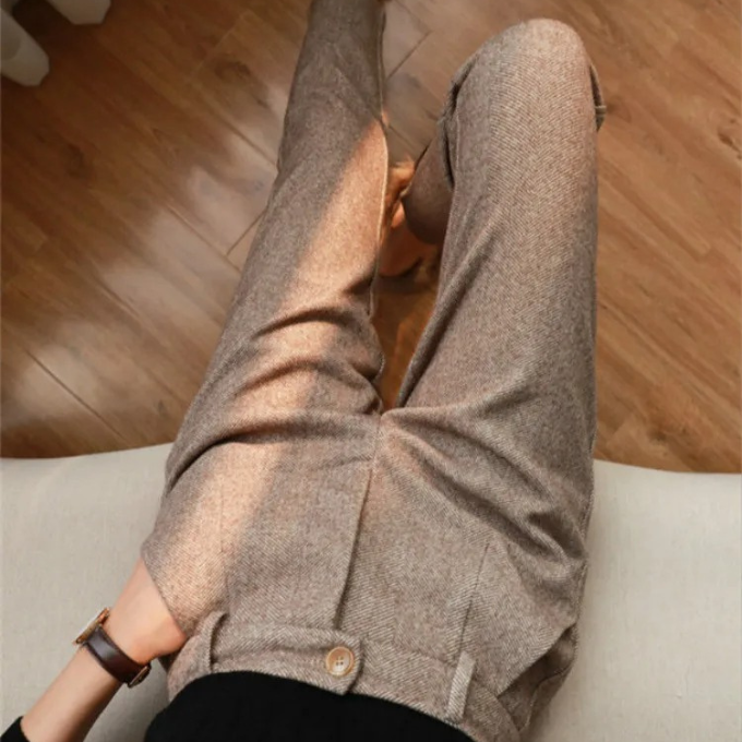 Julian Tailored Warm Herringbone Dress Pants
