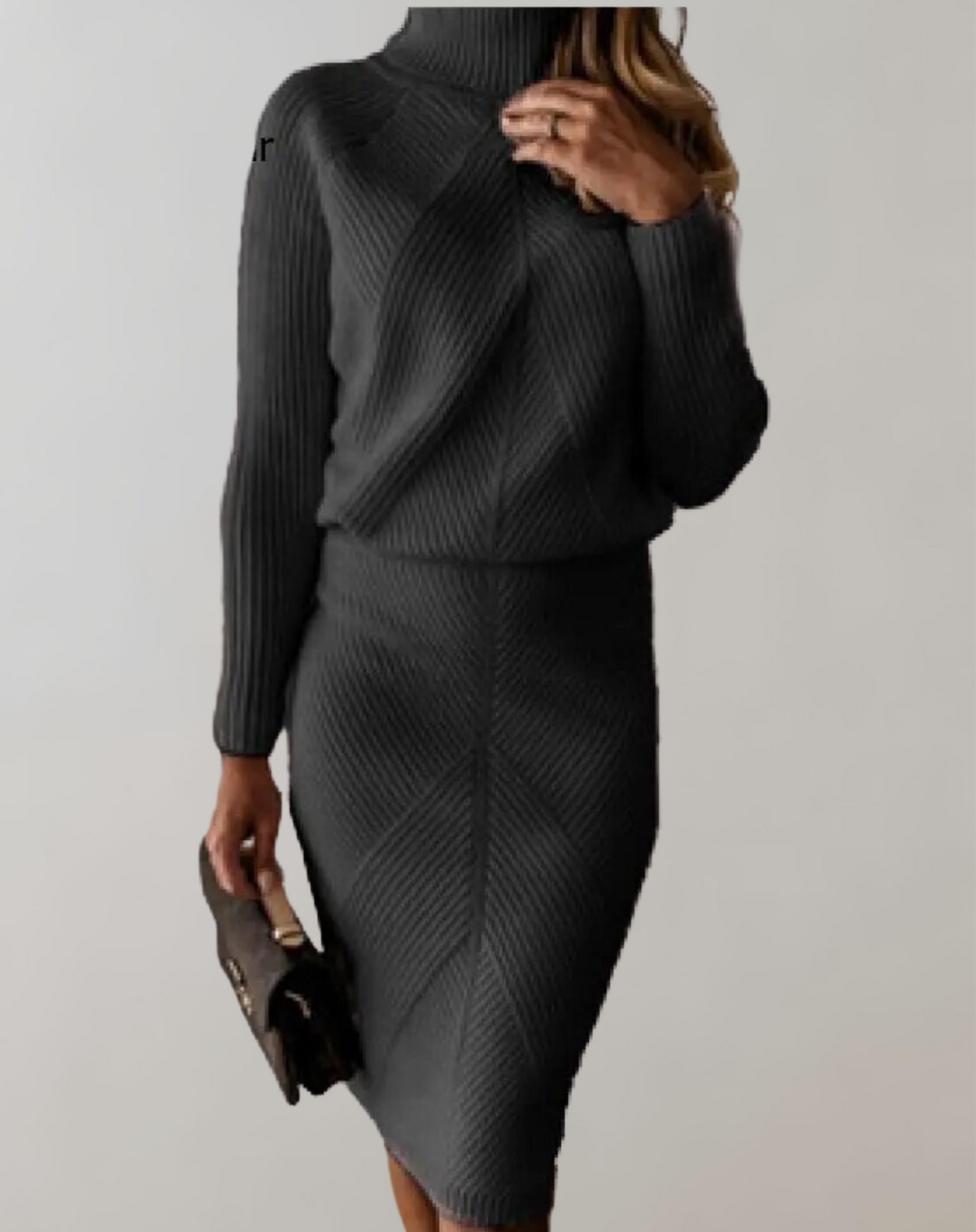 Odette Elegant Turtleneck Sweater Skirt Set