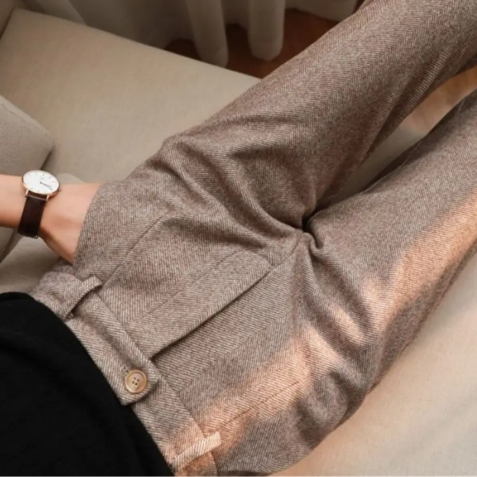Julian Tailored Warm Herringbone Dress Pants