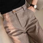 Julian Tailored Warm Herringbone Dress Pants