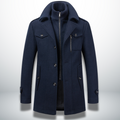 Michael Men's Wool Blend Pea Coat with Stand Collar