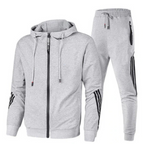 David Men's Athletic Full-Zip Hoodie and Jogger Tracksuit Set