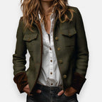 Halie Stylish Herringbone Tweed Blazer Jacket for Women