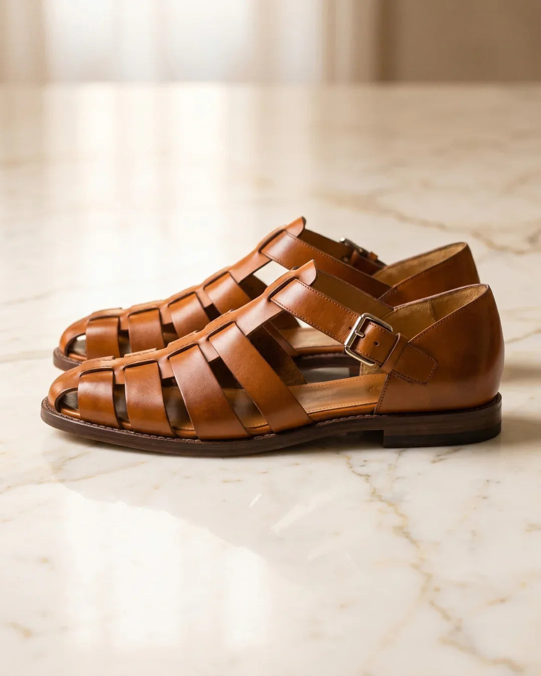 Silvio Men's Woven Leather Fisherman Sandals