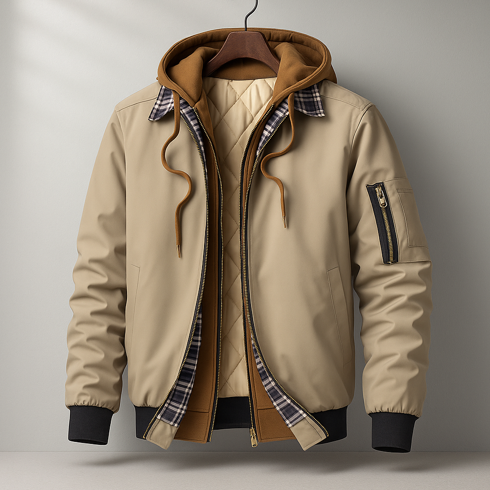Lionel Casual Winter Hooded Bomber Jacket