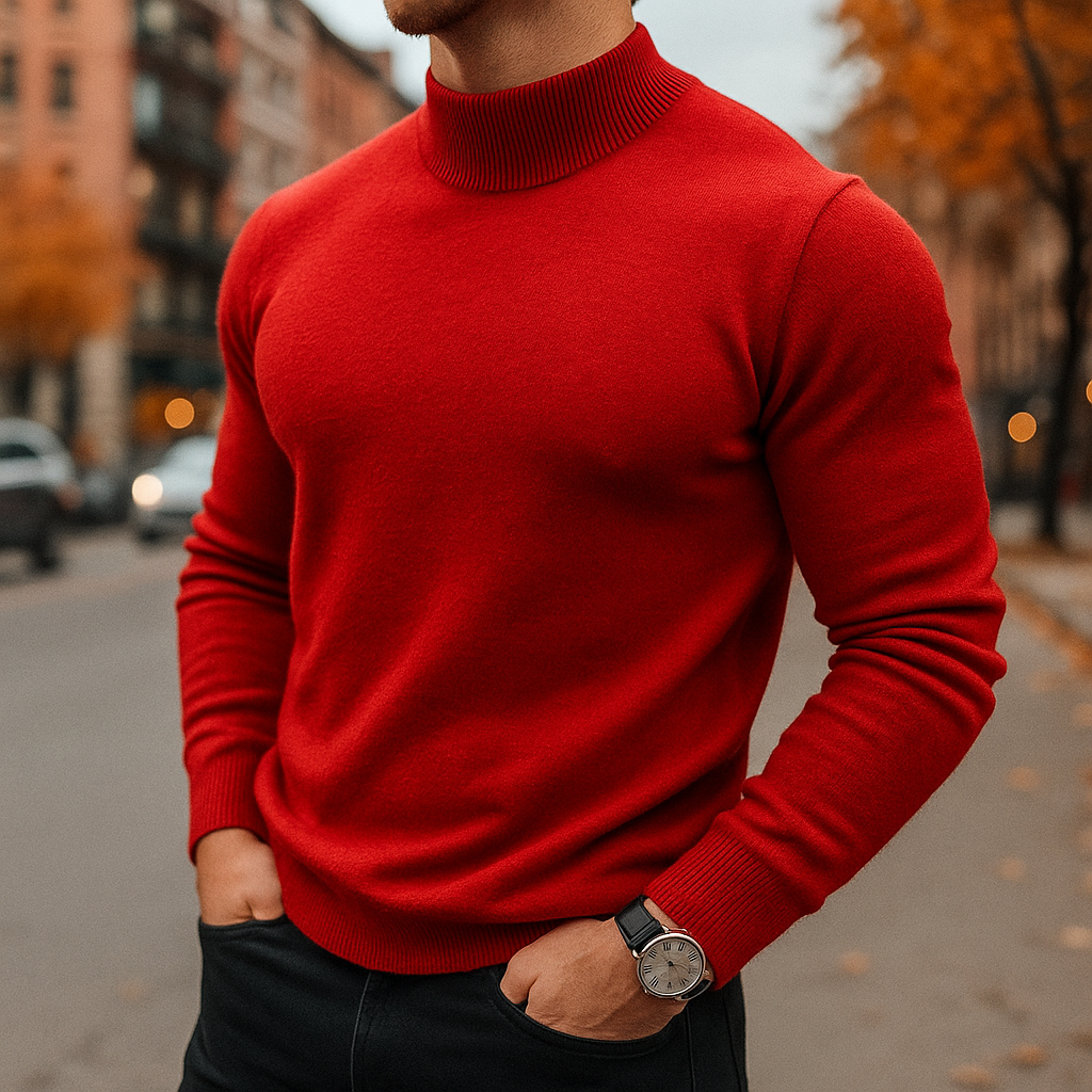 Reid Lightweight Classic Merino Mock Neck Sweater