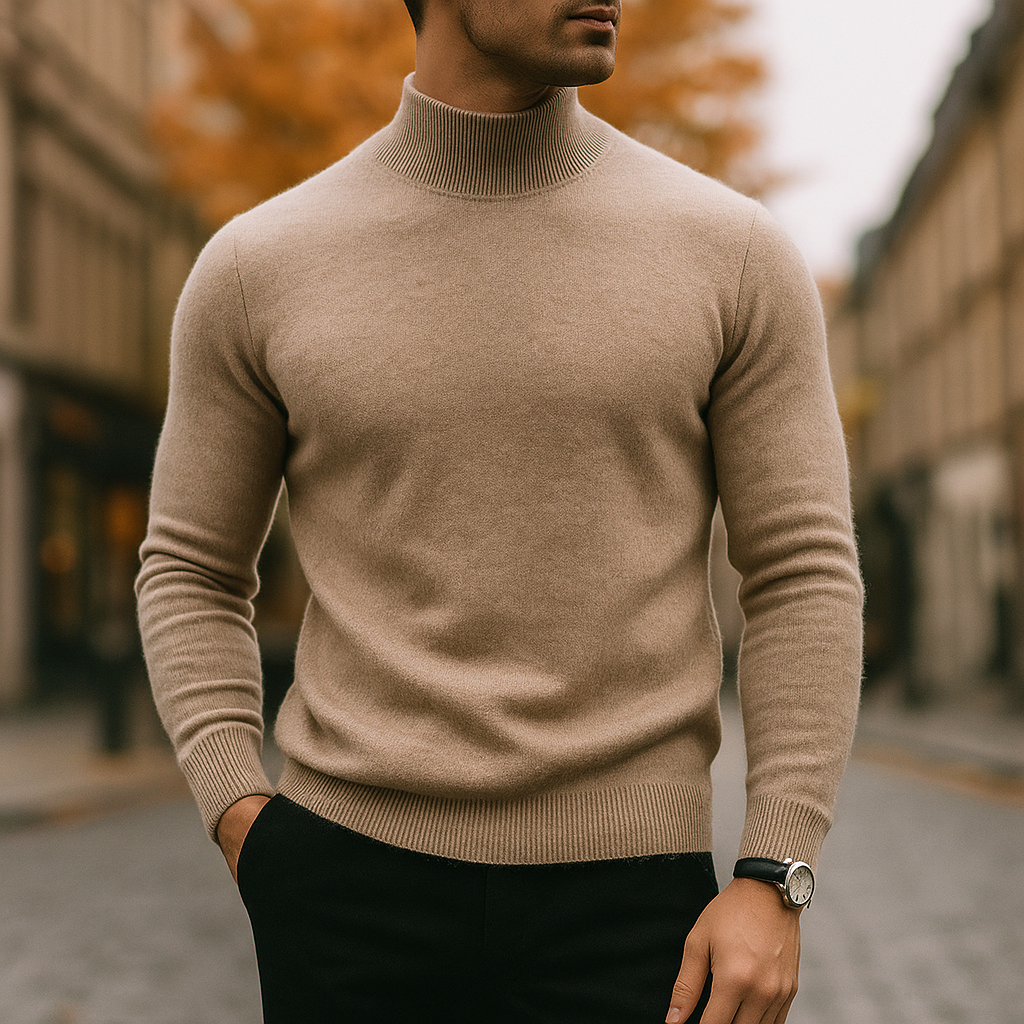 Reid Lightweight Classic Merino Mock Neck Sweater