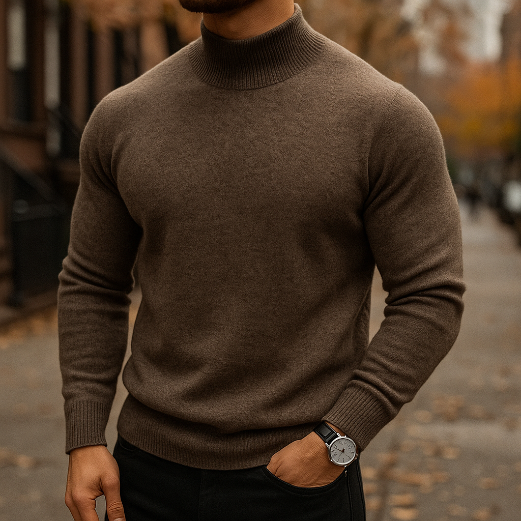 Reid Lightweight Classic Merino Mock Neck Sweater