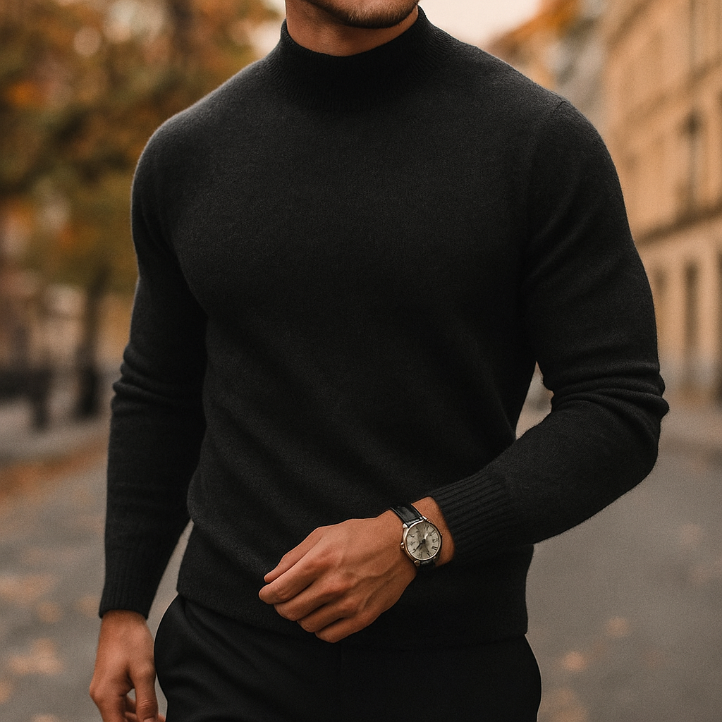 Reid Lightweight Classic Merino Mock Neck Sweater