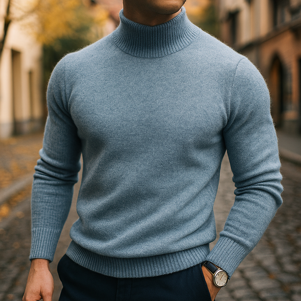 Reid Lightweight Classic Merino Mock Neck Sweater