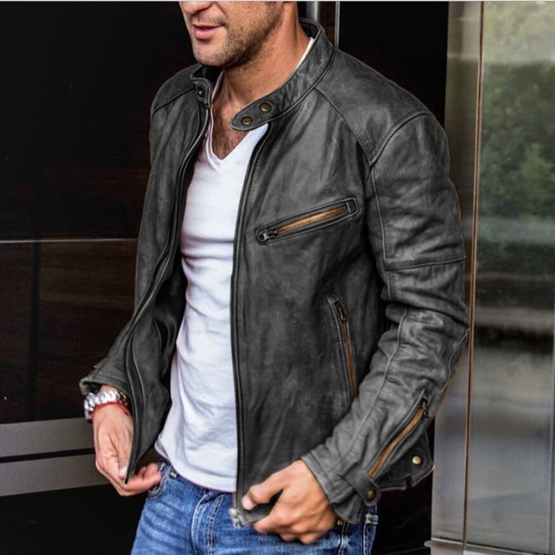 Lachlan Stylish Casual Leather Cafe Racer Jacket