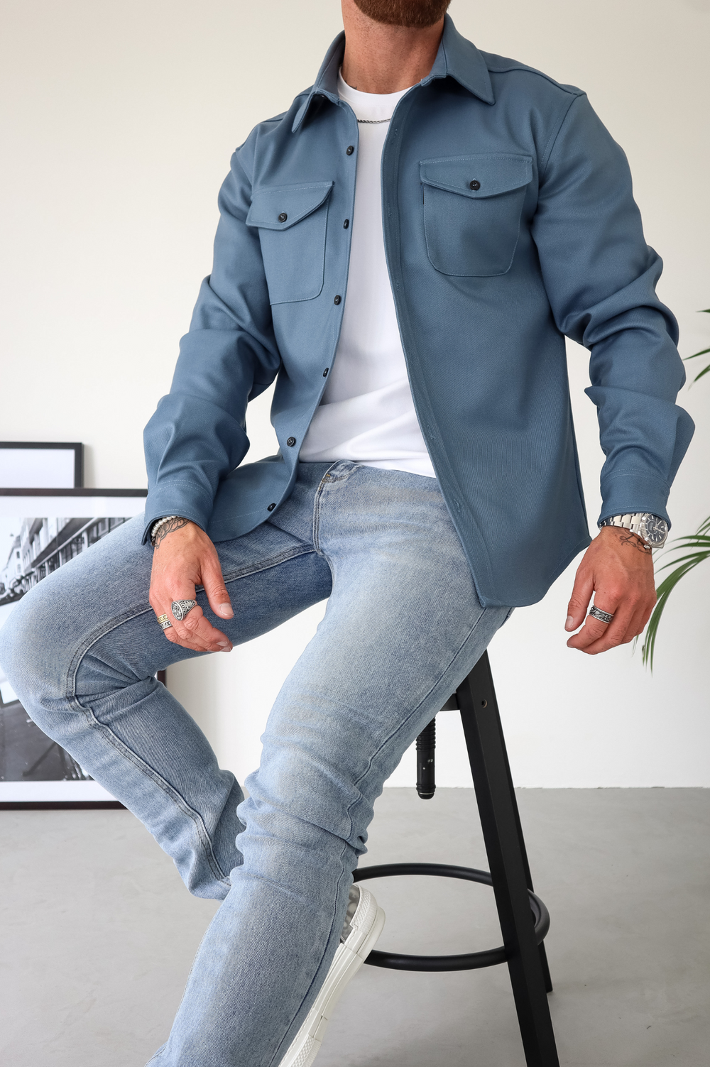 Gilbert Casual Cotton Button Up Shirt Jacket
