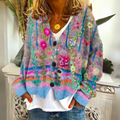 Ottilie Oversized Boho Floral V Neck Cardigan