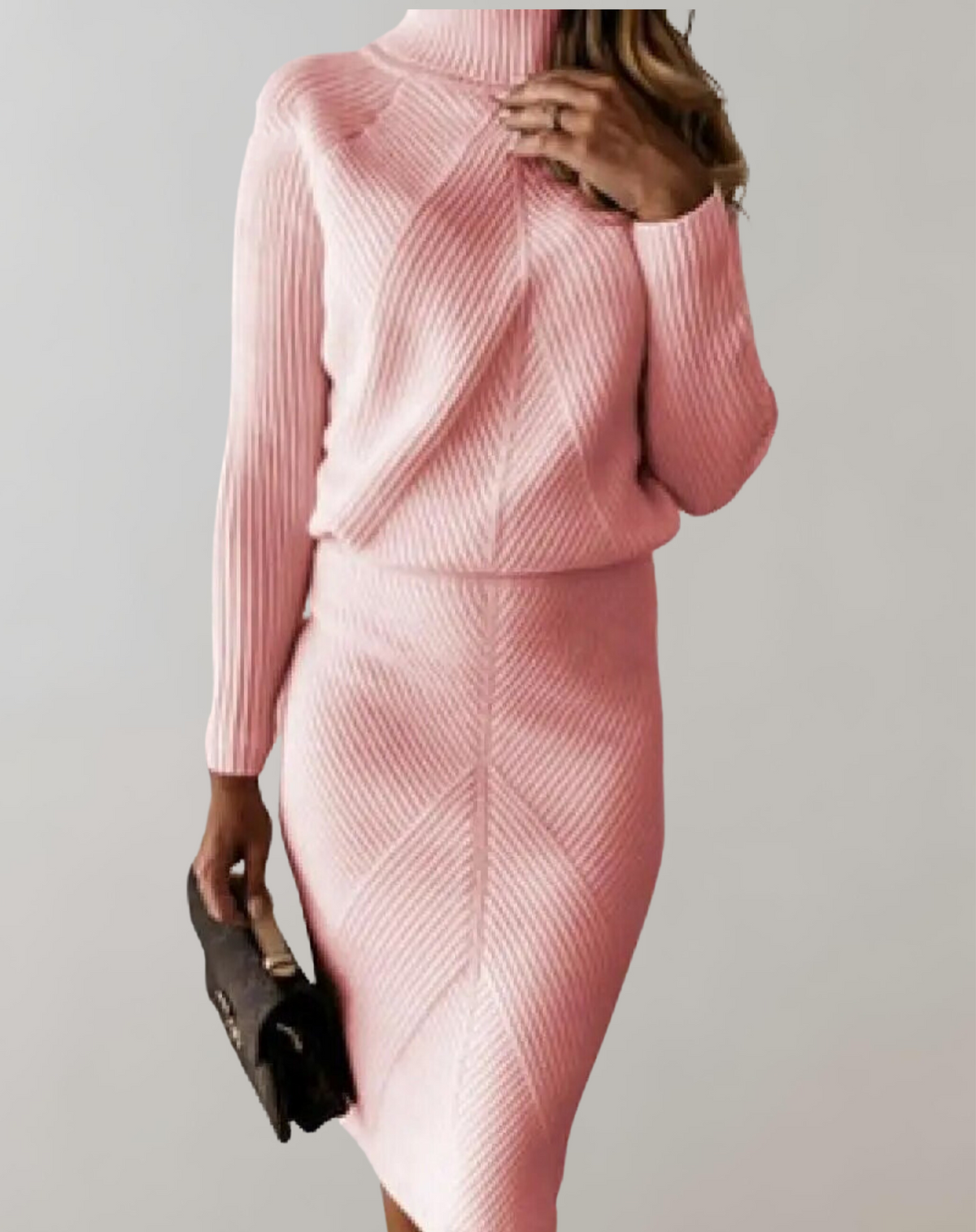 Odette Elegant Turtleneck Sweater Skirt Set