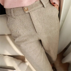 Julian Tailored Warm Herringbone Dress Pants