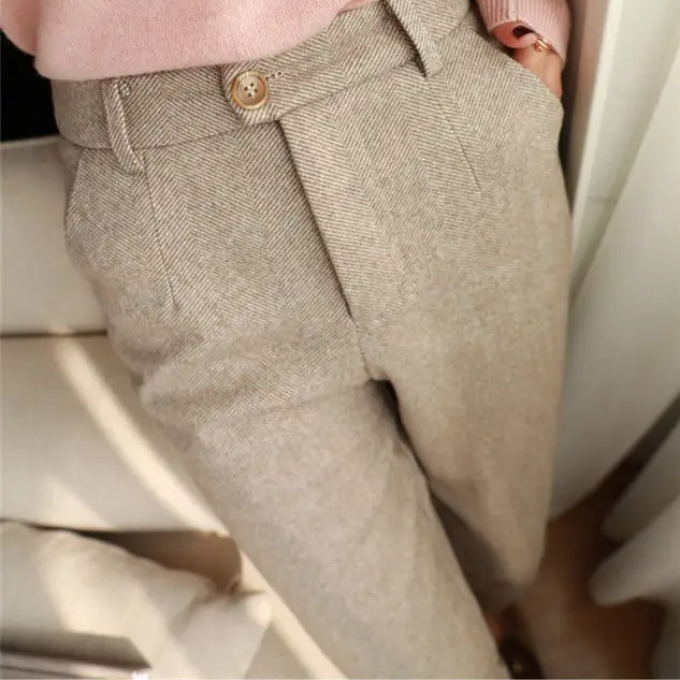 Julian Tailored Warm Herringbone Dress Pants