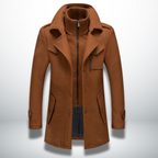 Michael Men's Wool Blend Pea Coat with Stand Collar