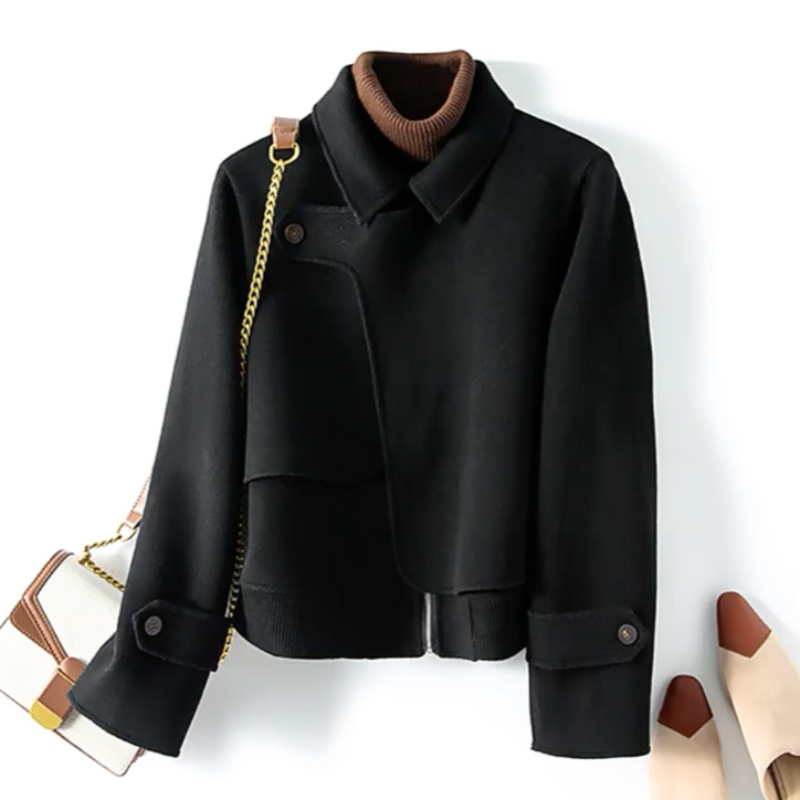 Liliana Elegant Wool Cropped Collared Jacket