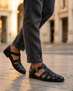 Silvio Men's Woven Leather Fisherman Sandals