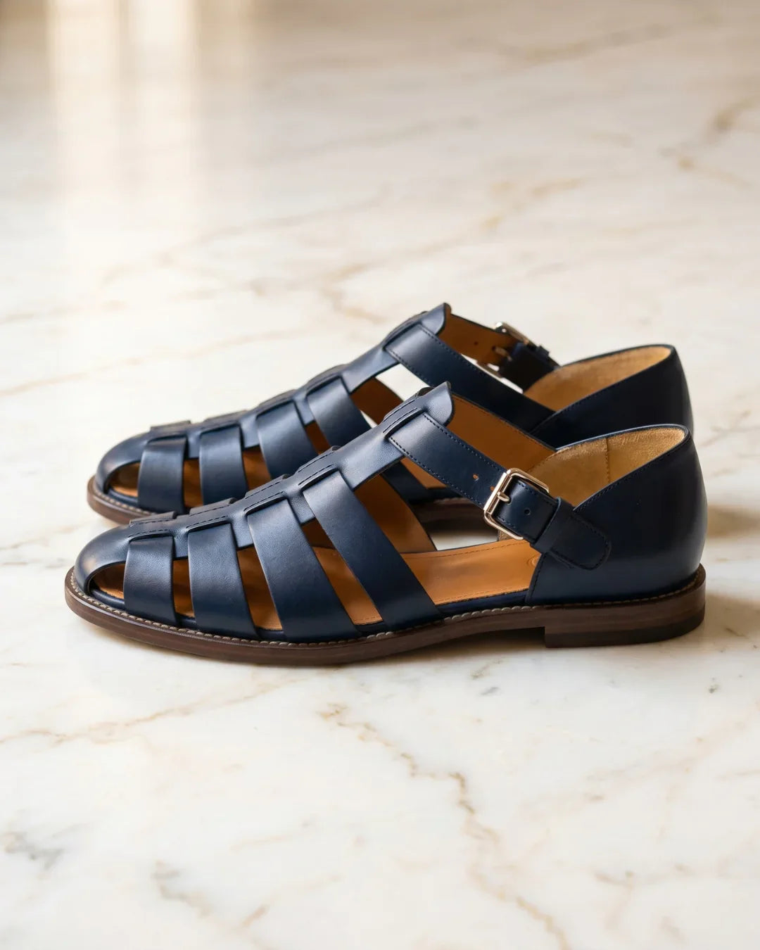 Silvio Men's Woven Leather Fisherman Sandals