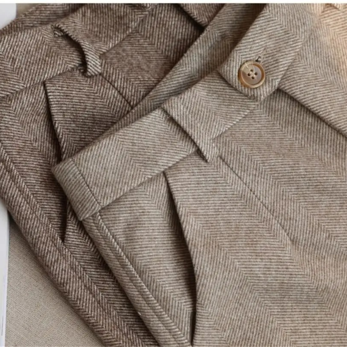 Julian Tailored Warm Herringbone Dress Pants