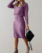 Odette Elegant Turtleneck Sweater Skirt Set