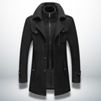 Michael Men's Wool Blend Pea Coat with Stand Collar