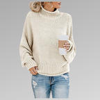 Natasha Women's Oversized Turtleneck Knit Sweater for Fall