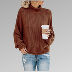 Natasha Women's Oversized Turtleneck Knit Sweater for Fall