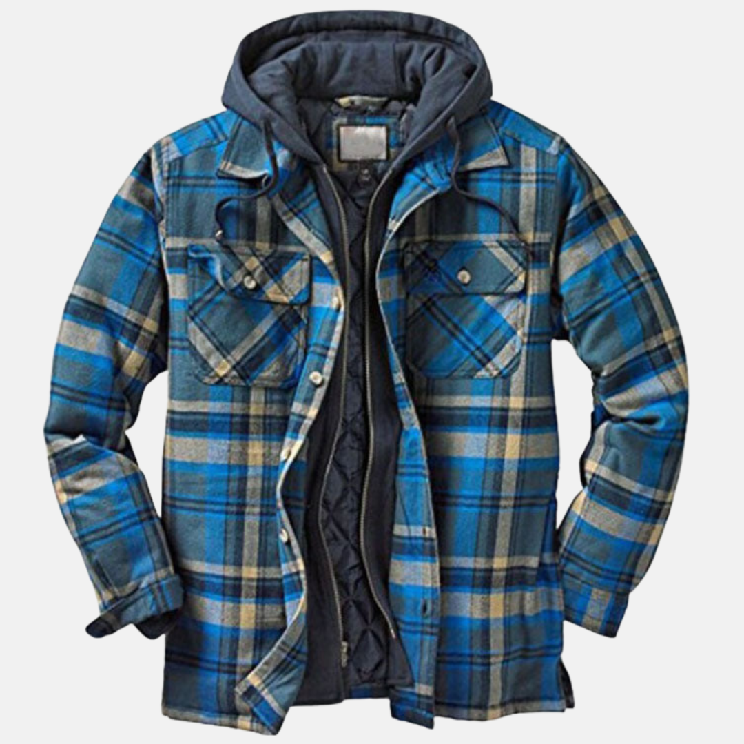 Logan Men's Hooded Plaid Flannel Jacket