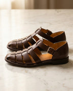 Silvio Men's Woven Leather Fisherman Sandals