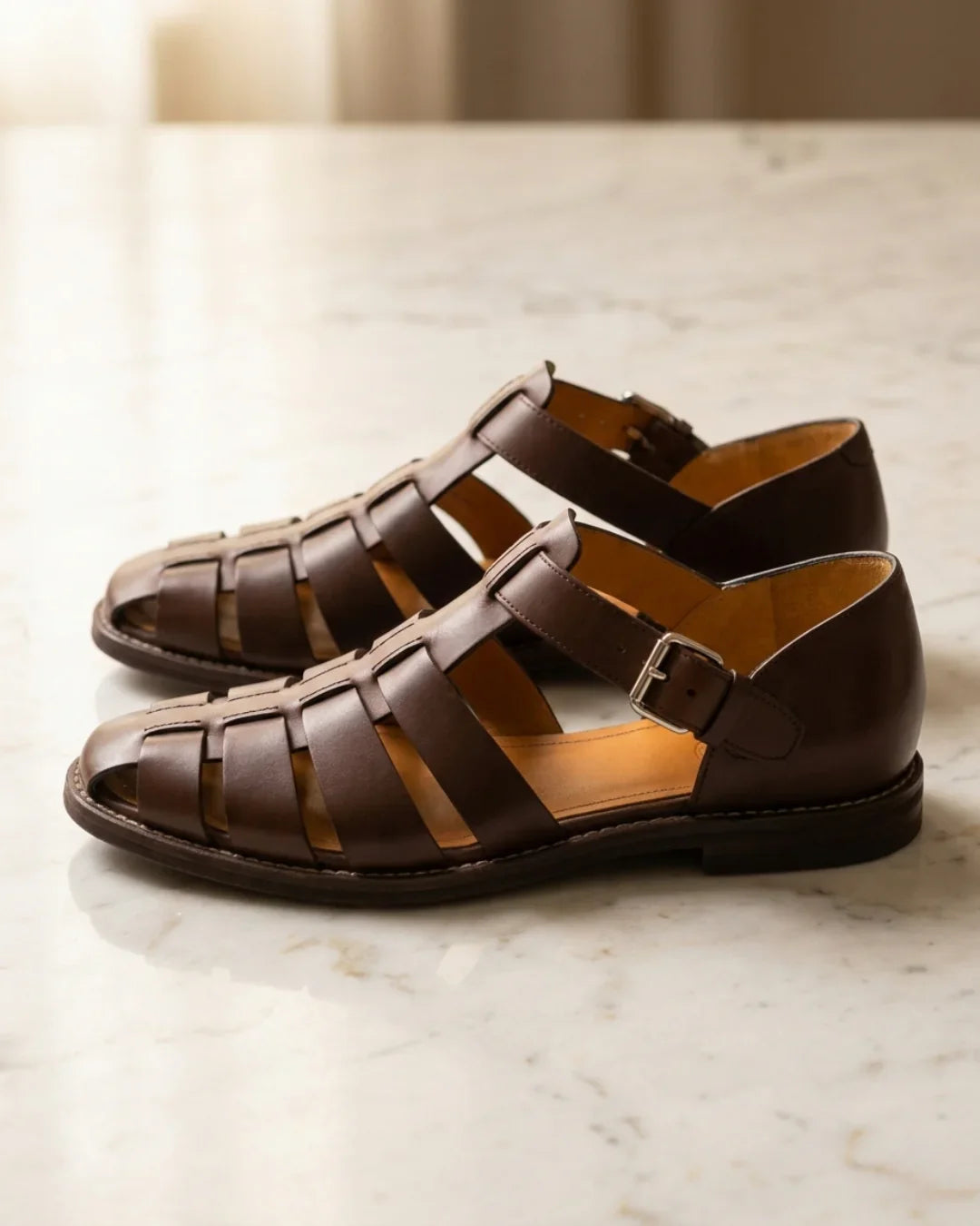 Silvio Men's Woven Leather Fisherman Sandals