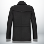 Michael Men's Wool Blend Pea Coat with Stand Collar