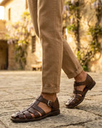 Silvio Men's Woven Leather Fisherman Sandals