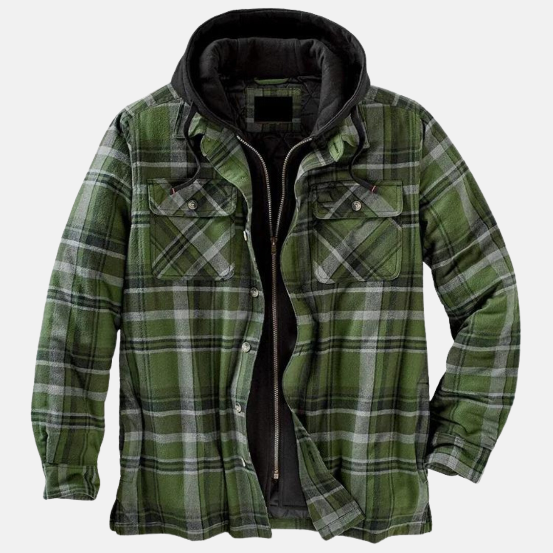 Logan Men's Hooded Plaid Flannel Jacket