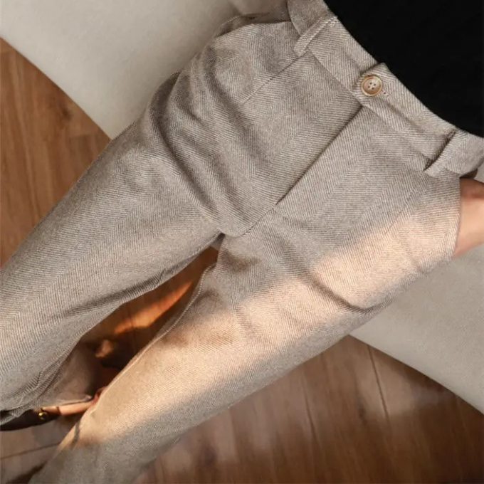 Julian Tailored Warm Herringbone Dress Pants