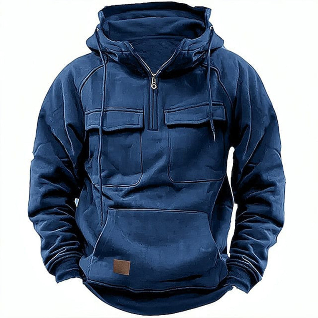 Tyler Men's Rugged Utility Multi-Pocket Pullover Hoodie