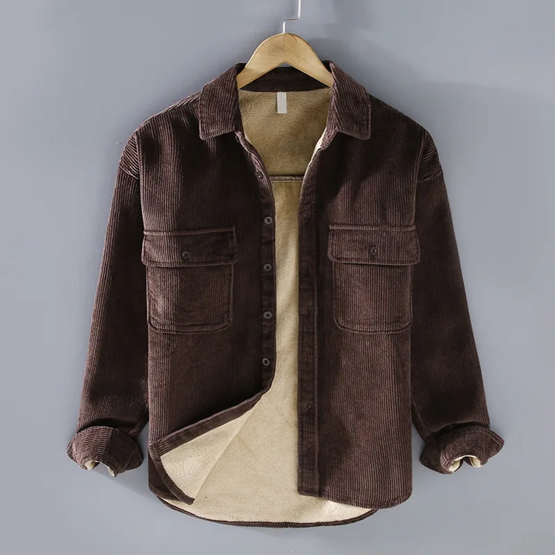 Mitch Men's Warm Fleece-Lined Corduroy Shirt Jacket