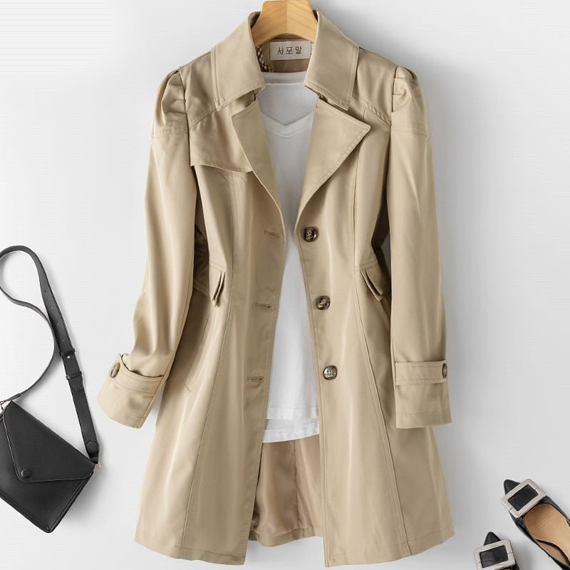 Juliana Elegant Lightweight Single Breasted Trench Coat