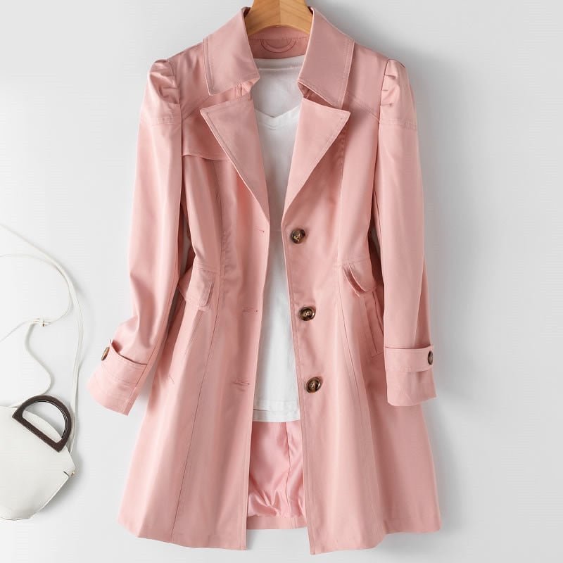 Juliana Elegant Lightweight Single Breasted Trench Coat