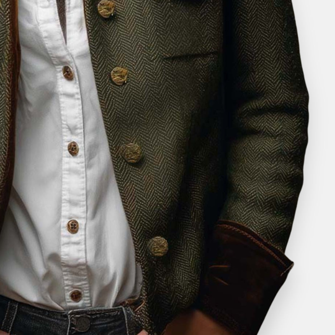 Halie Stylish Herringbone Tweed Blazer Jacket for Women