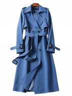 Women's Stylish Double-Breasted Belted Trench Coat