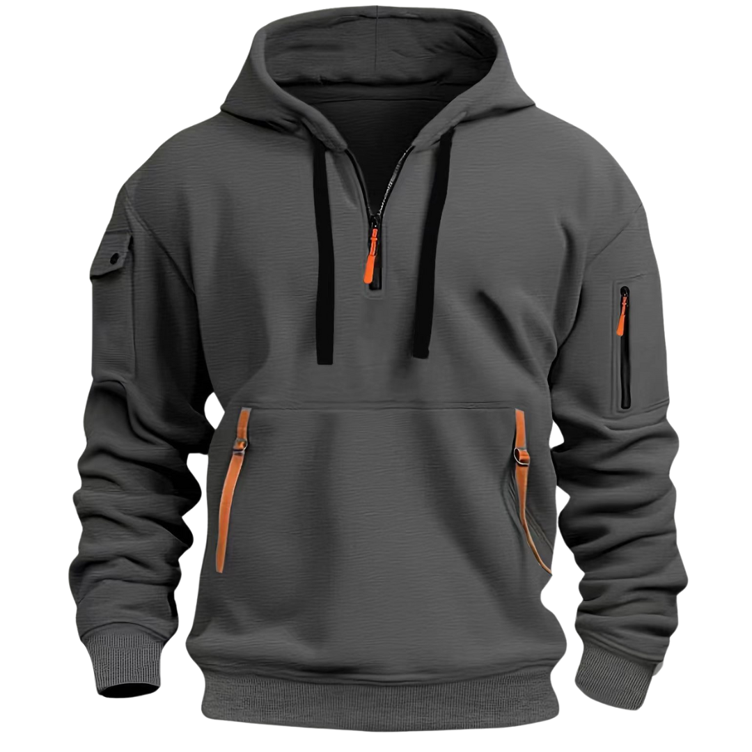 Charles Casual Hoodie with Zipper Pockets for Men