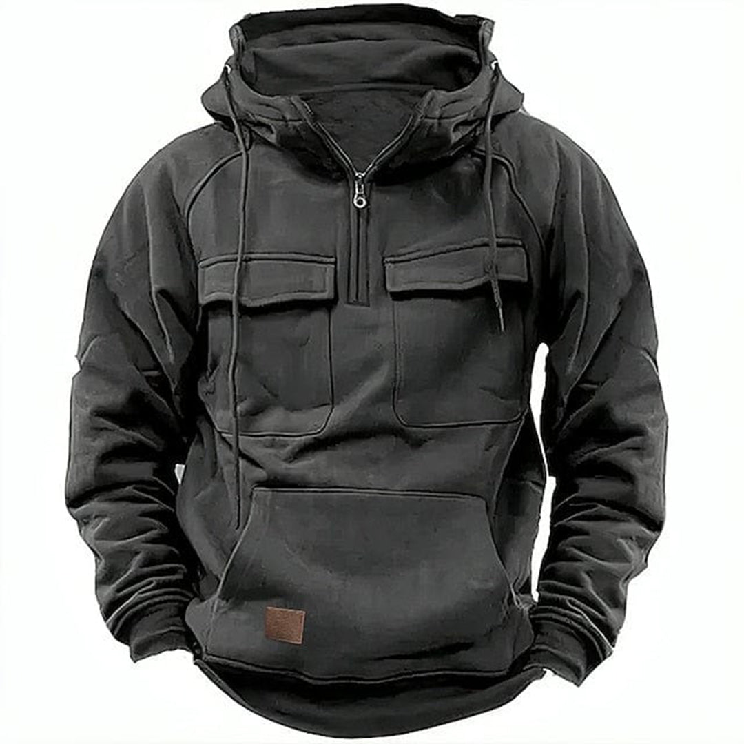 Tyler Men's Rugged Utility Multi-Pocket Pullover Hoodie