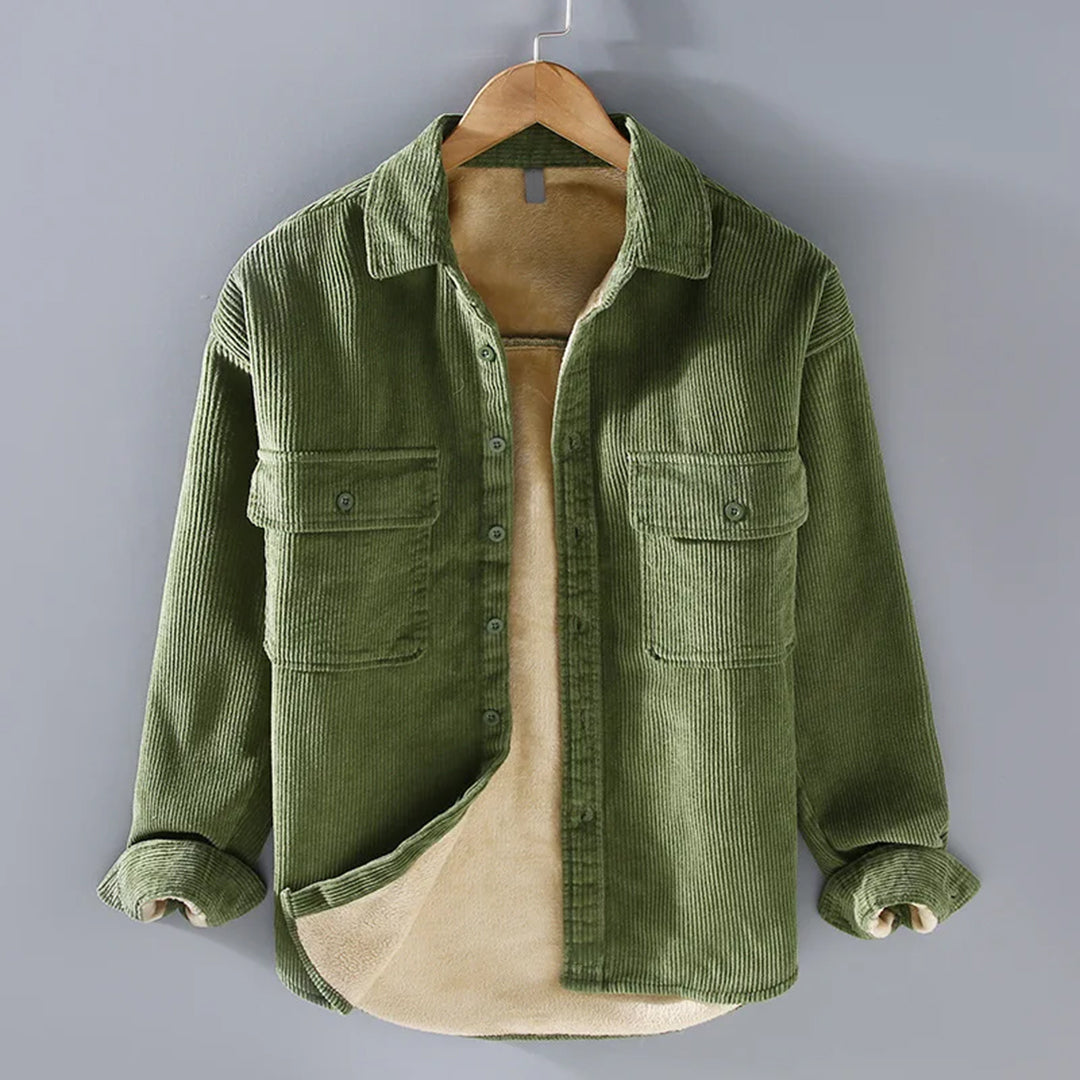 Mitch Men's Warm Fleece-Lined Corduroy Shirt Jacket