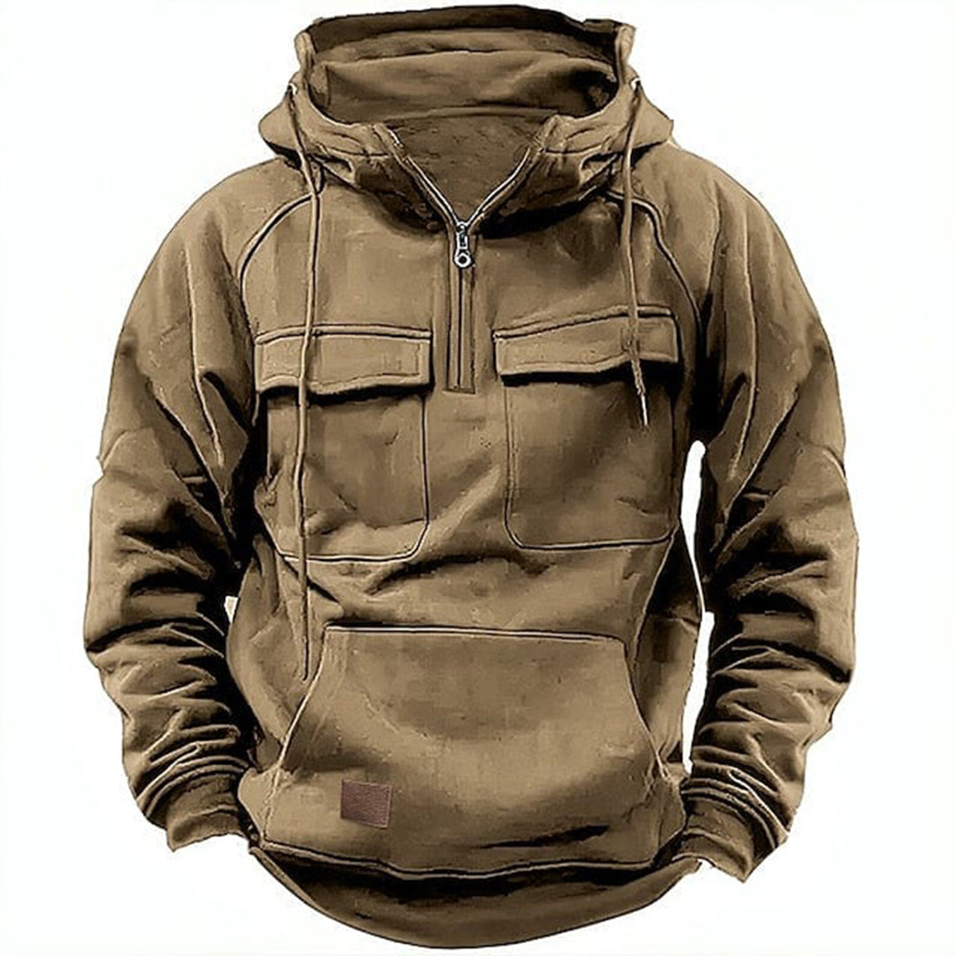 Tyler Men's Rugged Utility Multi-Pocket Pullover Hoodie