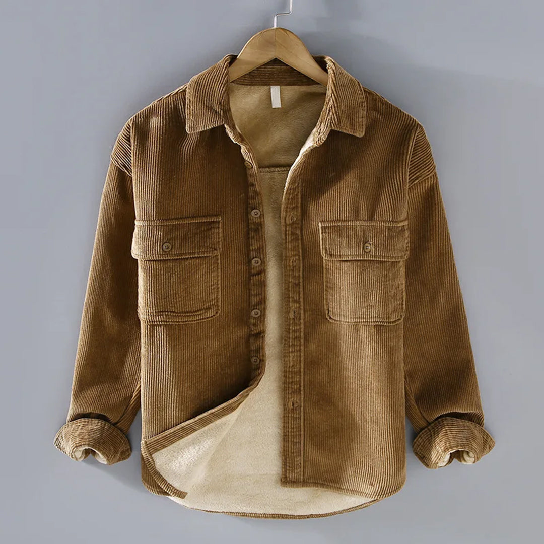 Mitch Men's Warm Fleece-Lined Corduroy Shirt Jacket