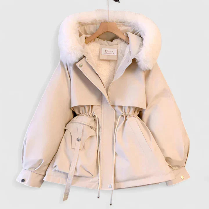 Aya Women's Hooded Winter Parka with Drawstring Waist