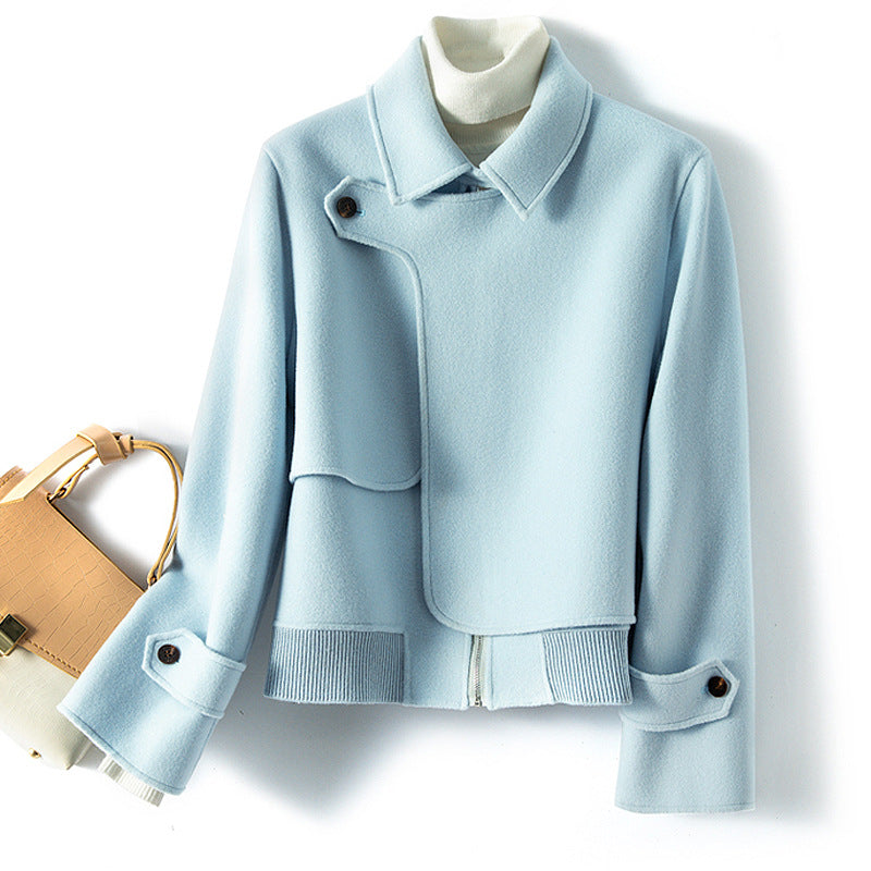 Liliana Elegant Wool Cropped Collared Jacket