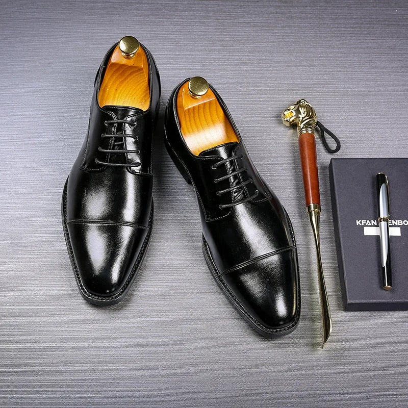 Montague Comfortable Leather Cap Toe Oxford Shoes